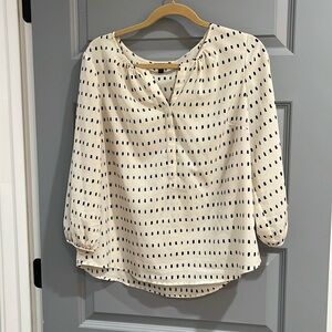 Navy and cream Talbots blouse